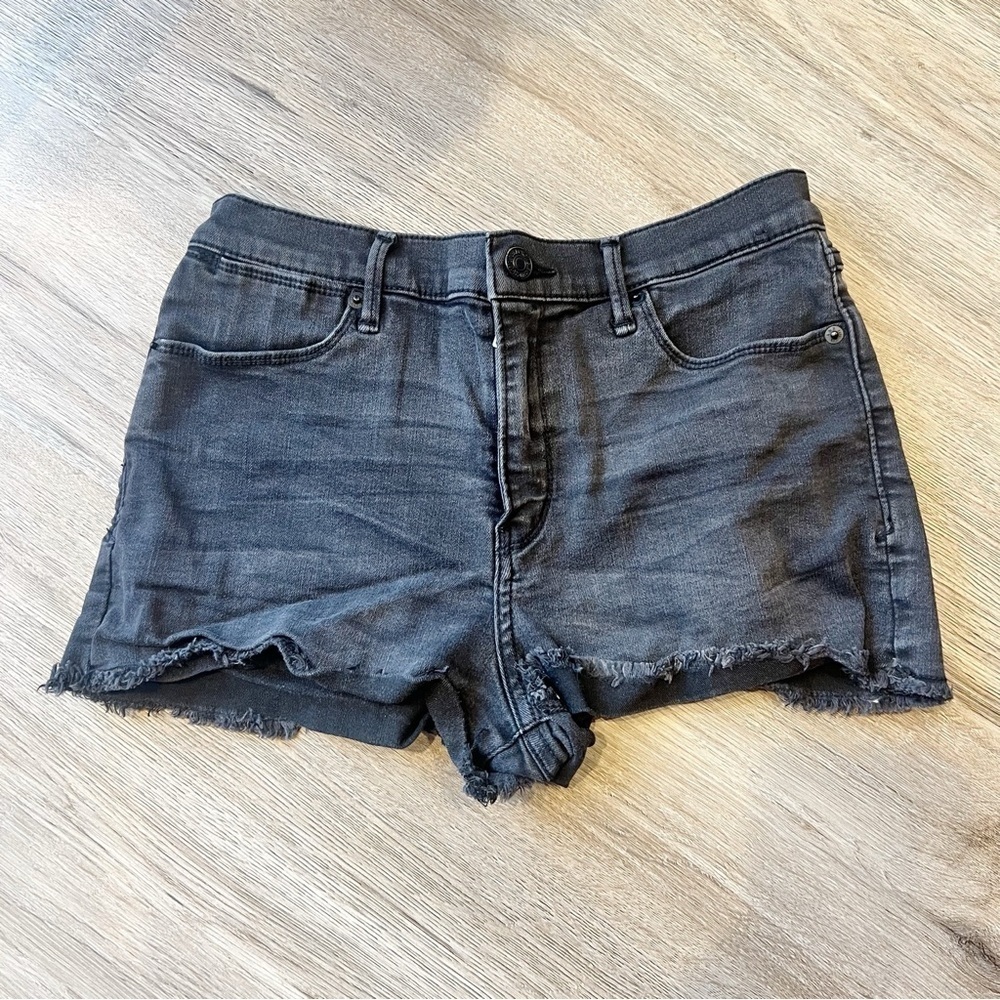 Abercrombie & Fitch Black Distressed Denim Shorts